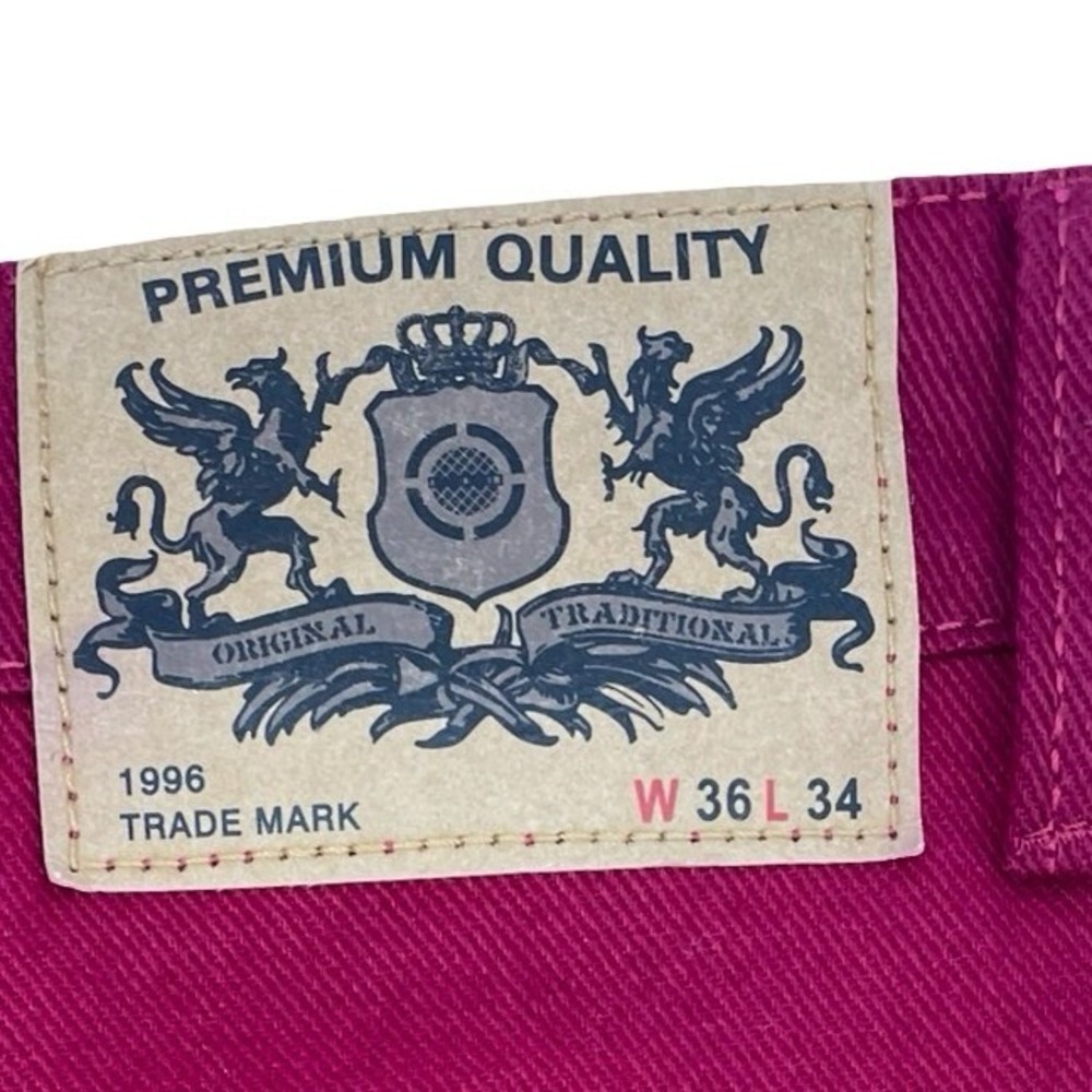 Noiz Men's Jeans Straight Leg Magenta Red Cotton 36x34